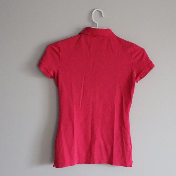 Lacoste Women's Pink Sz 34 Buttoned Polo Collar Short Sleeve Pullover‎ Shirt Top - Picture 2 of 12